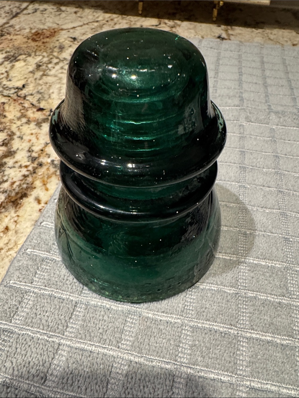 Vintage Green Glass Insulator Home Accent